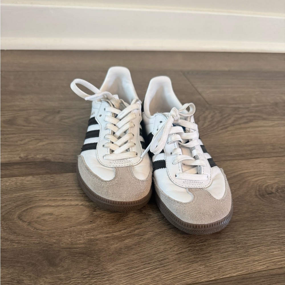 Adidas Kids White and Gray Sneakers
